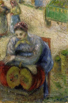  Pissarro Art - pumpkin merchant 1883 Camille Pissarro